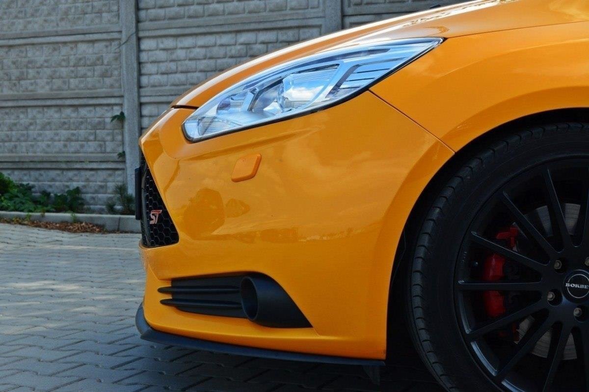 Maxton Design Street+ Spoilerlippe Front Ansatz passend für Ford Focus ST Mk3 (Cupra) schwarz Hochglanz