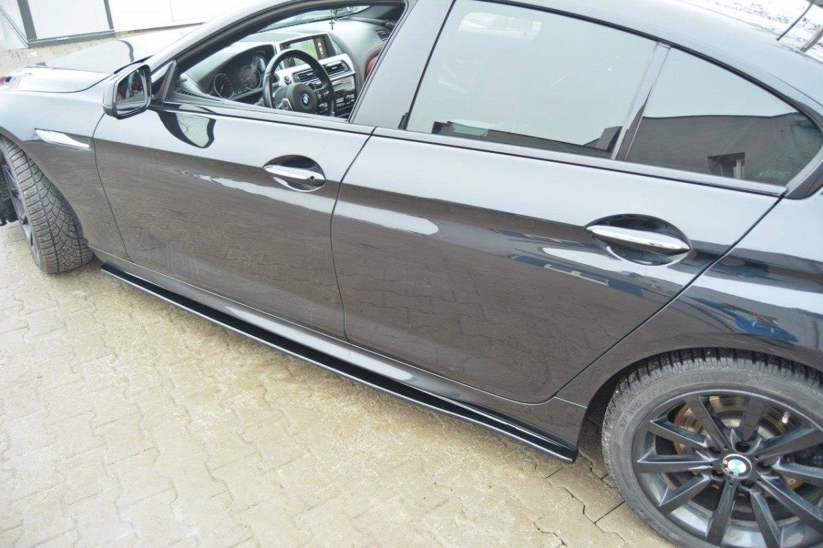 Maxton Design Street+ Seitenschweller Leisten passend für BMW 6er Gran Coupé M-Paket F06 schwarz Hochglanz