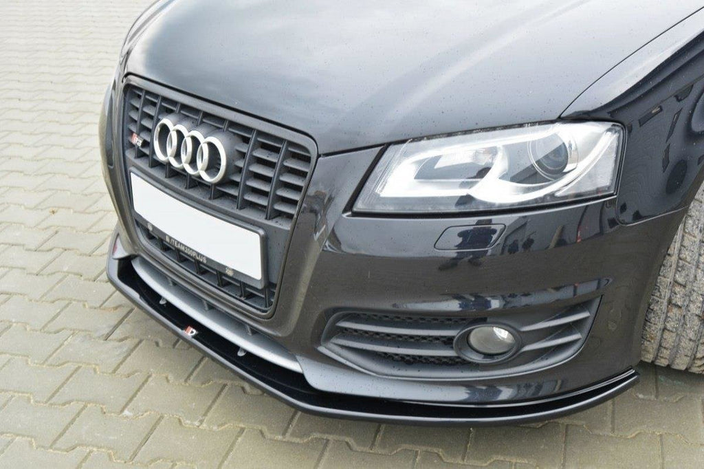 Maxton Design Street+ Spoilerlippe Front Ansatz V.2 passend für Audi S3 8P FL schwarz Hochglanz