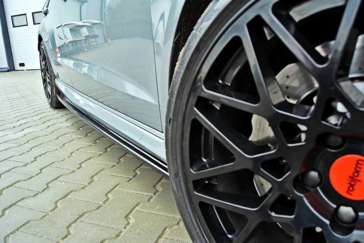 Maxton Design Street+ Seitenschweller Leisten passend für Audi RS3 8V Sportback schwarz Hochglanz