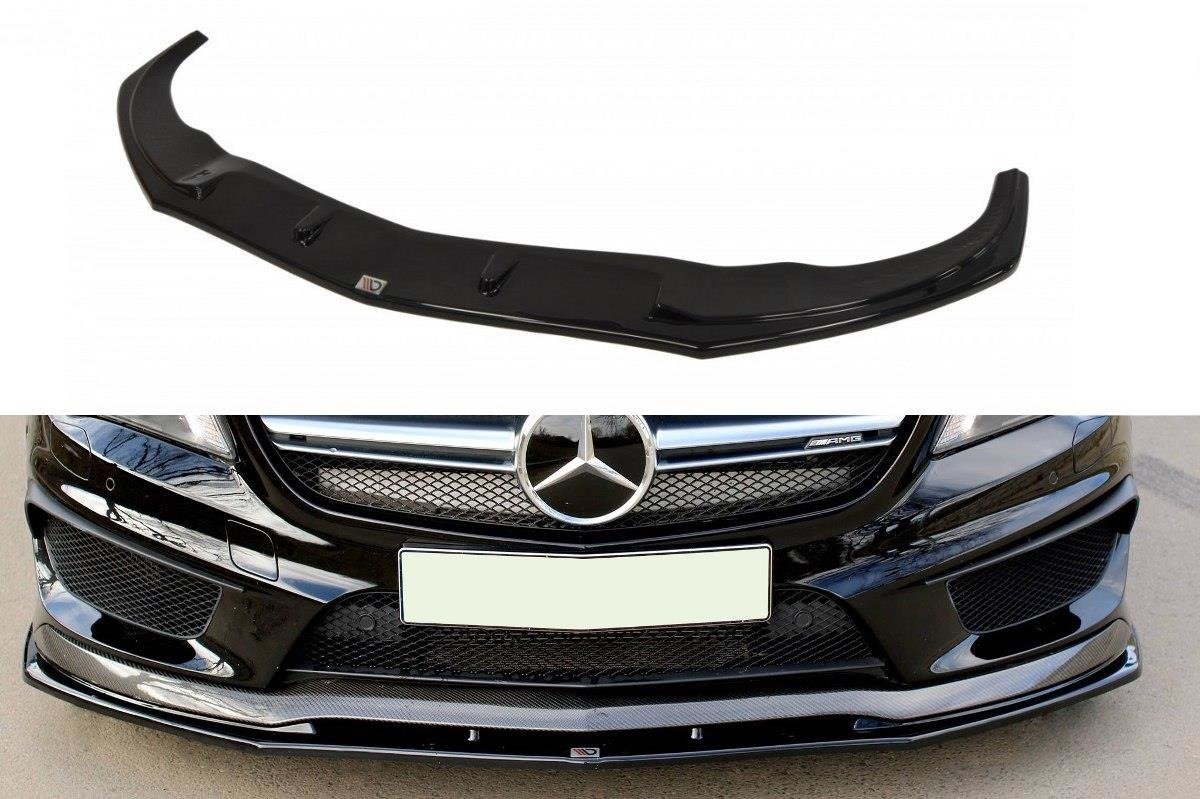 Maxton Design Street+ Spoilerlippe Front Ansatz passend für v.2 MERCEDES CLA 45 AMG C117 (vor Facelift) schwarz Hochglanz