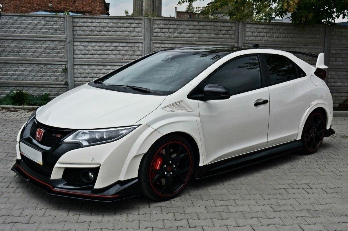 Maxton Design Street+ Spoilerlippe Front Ansatz passend für v.1 HONDA CIVIC IX TYPE R schwarz Hochglanz