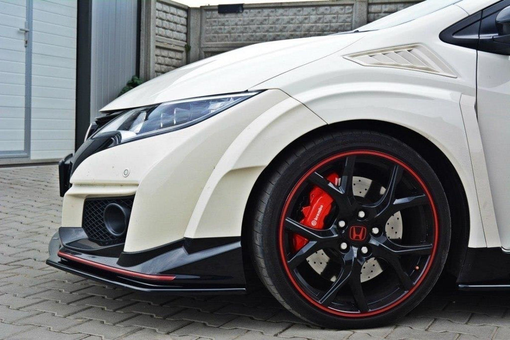 Maxton Design Street+ Spoilerlippe Front Ansatz passend für v.1 HONDA CIVIC IX TYPE R schwarz Hochglanz