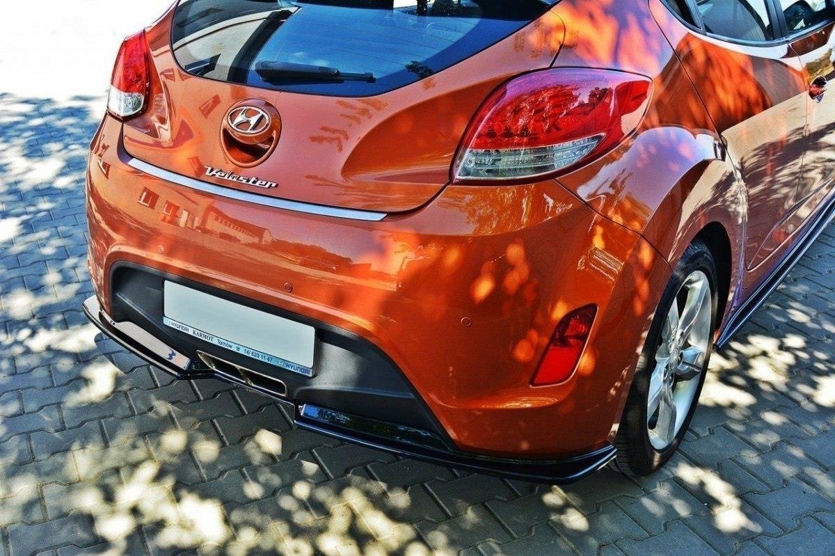 Maxton Design Diffusor Heck Ansatz passend für Hyundai Veloster schwarz Hochglanz