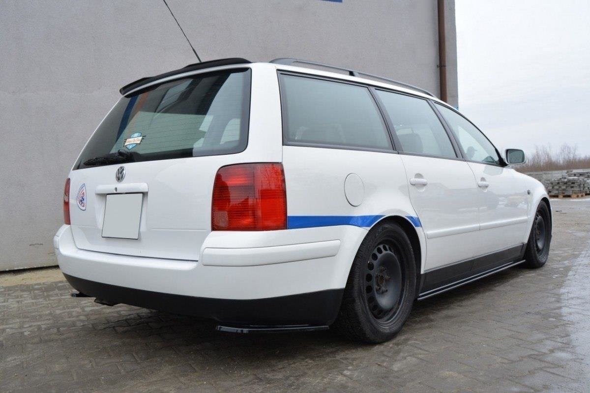 Maxton Design Heck Ansatz Flaps Diffusor passend für VW PASSAT B5 Kombi schwarz Hochglanz
