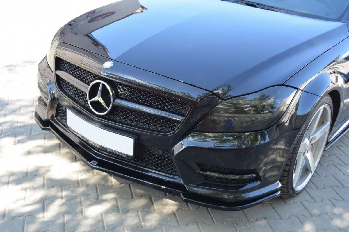 Maxton Design Street+ Spoilerlippe Front Ansatz passend für Mercedes-Benz CLS AMG-Line C218 schwarz Hochglanz