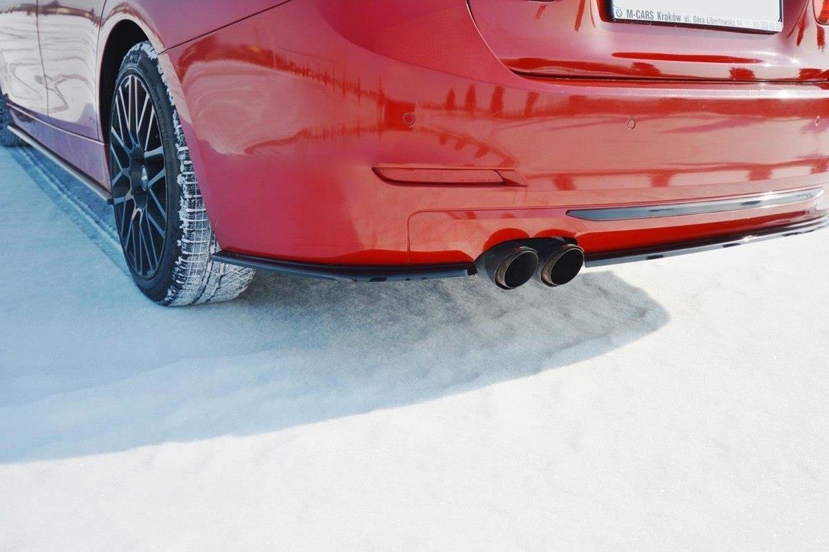 Maxton Design Heck Ansatz Flaps Diffusor für BMW 3er F30 schwarz matt