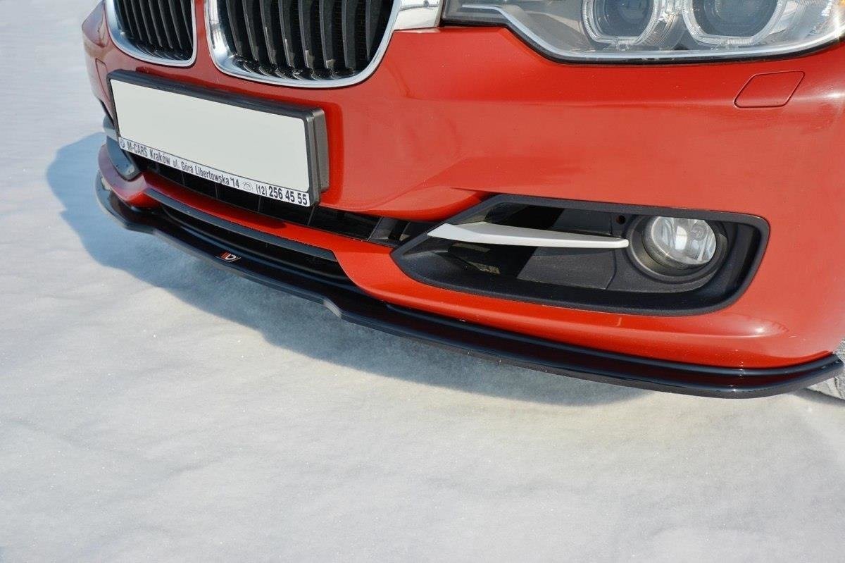 Maxton Design Street+ Spoilerlippe Front Ansatz V.1 passend für BMW 3er F30 schwarz Hochglanz