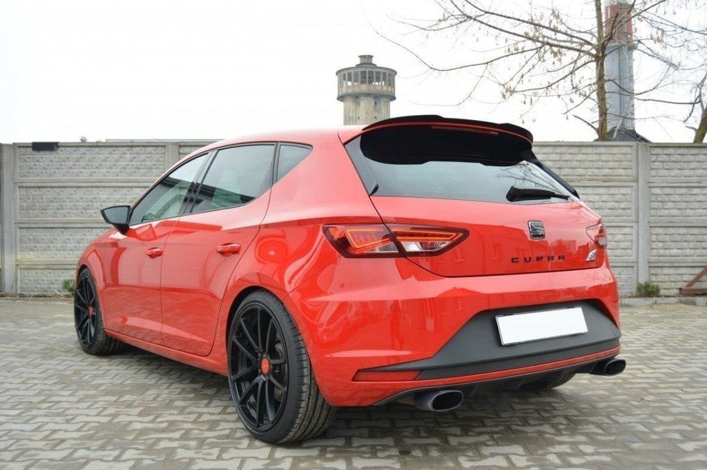 Maxton Design Spoiler CAP V.2 passend für Seat Leon Cupra Hatchback Mk3 schwarz Hochglanz