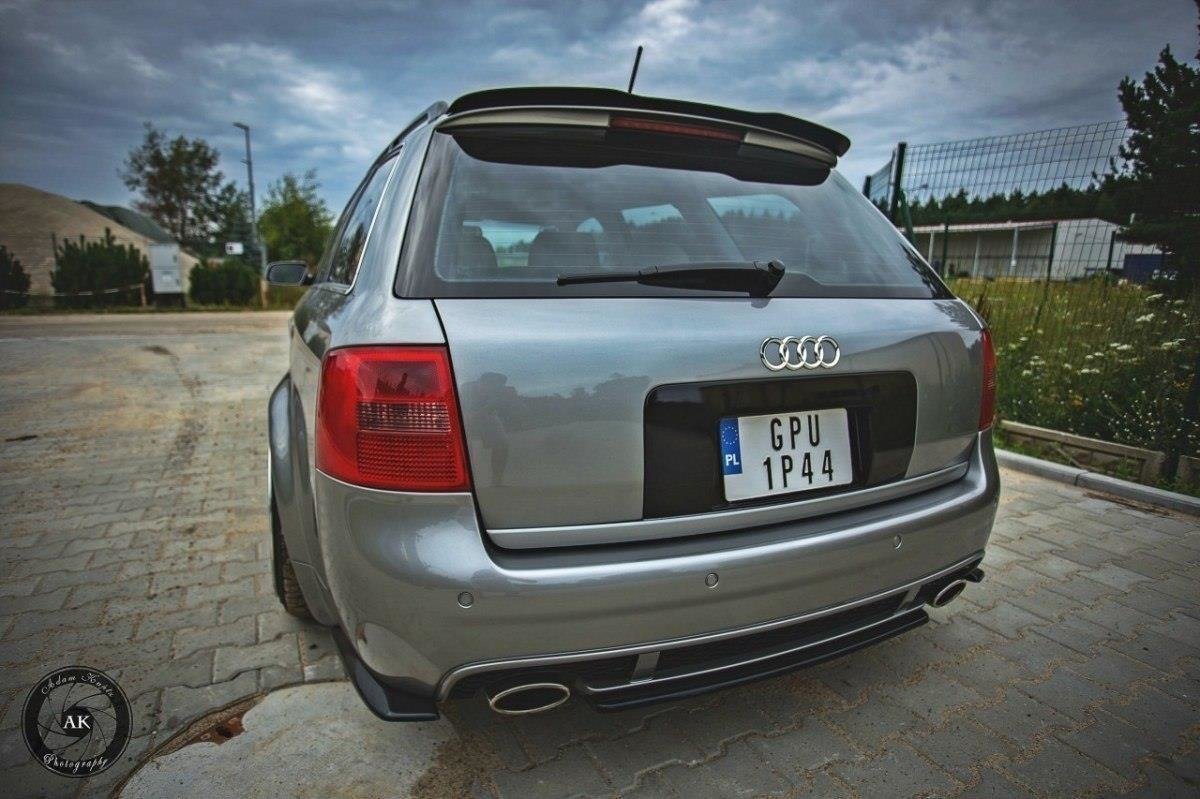 Maxton Design Heck Ansatz Flaps Diffusor passend für AUDI RS6 C5 AVANT schwarz Hochglanz