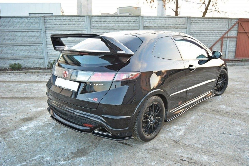 Maxton Design Heck Ansatz Flaps Diffusor passend für HONDA CIVIC VIII TYPE S/R schwarz Hochglanz