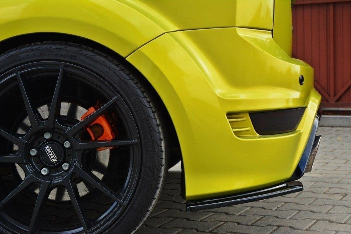 Maxton Design Heck Ansatz Flaps Diffusor passend für Ford Focus RS Mk2 schwarz Hochglanz