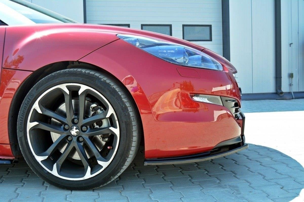 Maxton Design Street+ Spoilerlippe Front Ansatz V.1 passend für Peugeot RCZ Mk1 Facelift schwarz Hochglanz