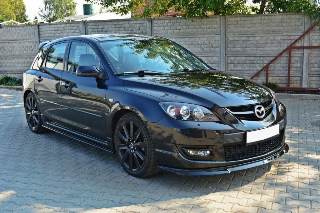 Maxton Design Street+ Spoilerlippe Front Ansatz passend für Mazda 3 MPS Mk1 schwarz Hochglanz