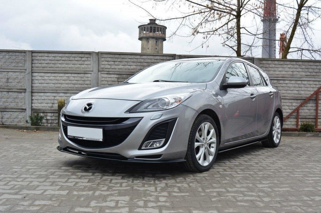 Maxton Design Street+ Spoilerlippe Front Ansatz passend für MAZDA 3 MK2 SPORT (vor Facelift) schwarz Hochglanz