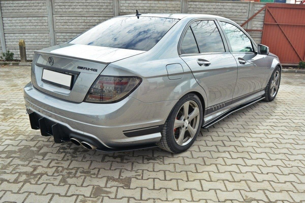 Maxton Design Mercedes-Benz C Limousine / Kombi AMG-Line W204 / S204 Diffusor Heck Ansatz passend für Heckschürze passend für & Heck Ansatz Flaps Diffusor passend für