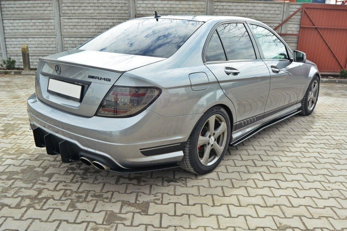 Maxton Design Mercedes-Benz C Limousine / Kombi AMG-Line W204 / S204 Diffusor Heck Ansatz passend für Heckschürze passend für & Heck Ansatz Flaps Diffusor passend für