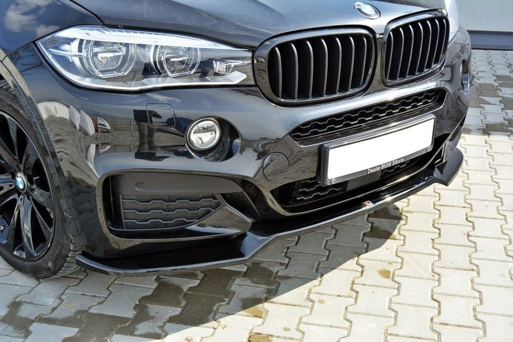 Maxton Design Street+ Spoilerlippe Front Ansatz passend für v.1 BMW X6 F16 M Paket schwarz Hochglanz