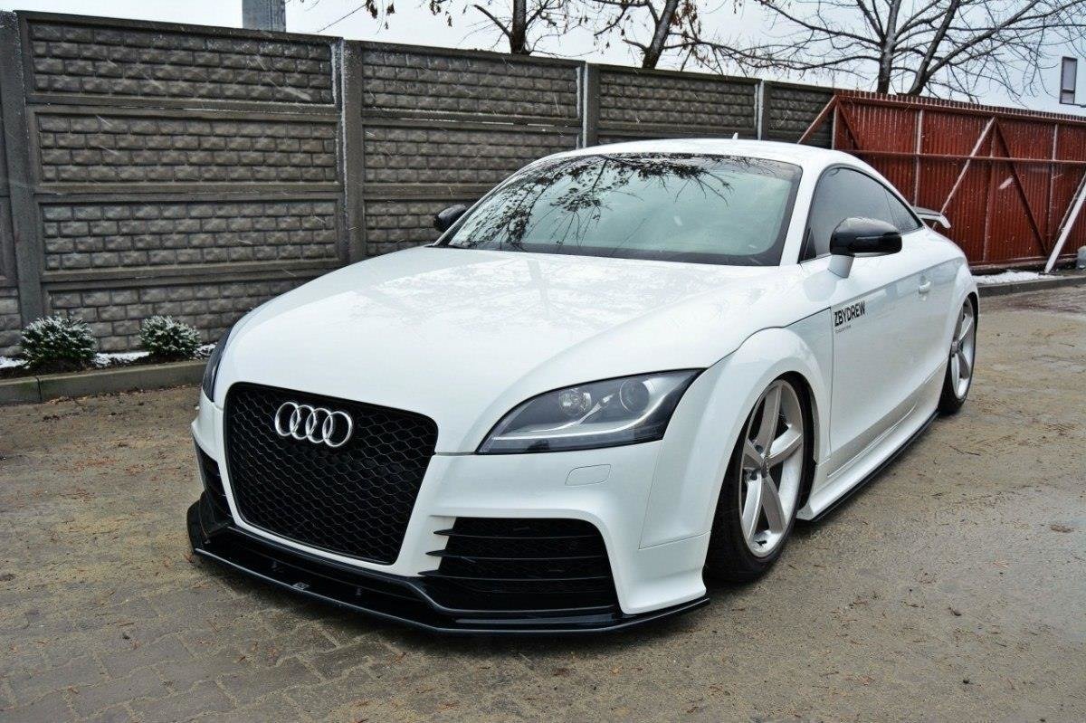 Maxton Design Street+ Spoilerlippe Front Ansatz V.1 passend für Audi TT RS 8J schwarz Hochglanz