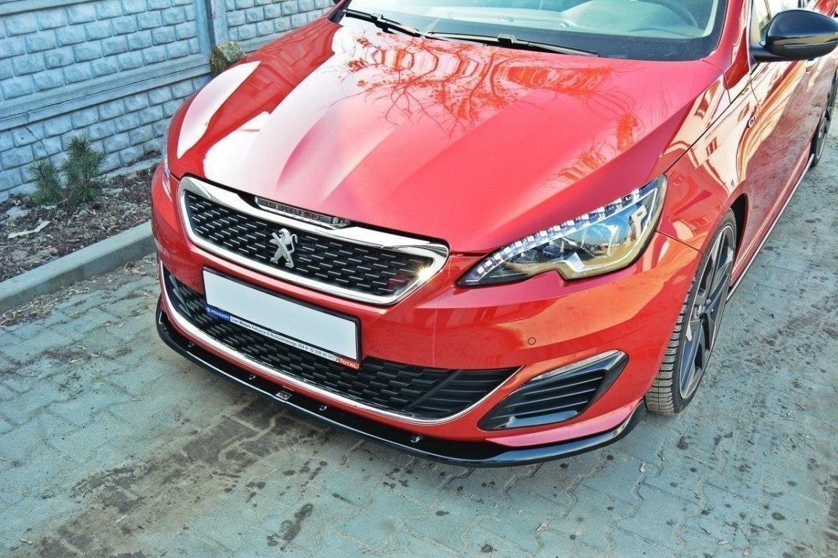 Maxton Design Street+ Spoilerlippe Front Ansatz passend für v.2 PEUGEOT 308 II GTI schwarz Hochglanz