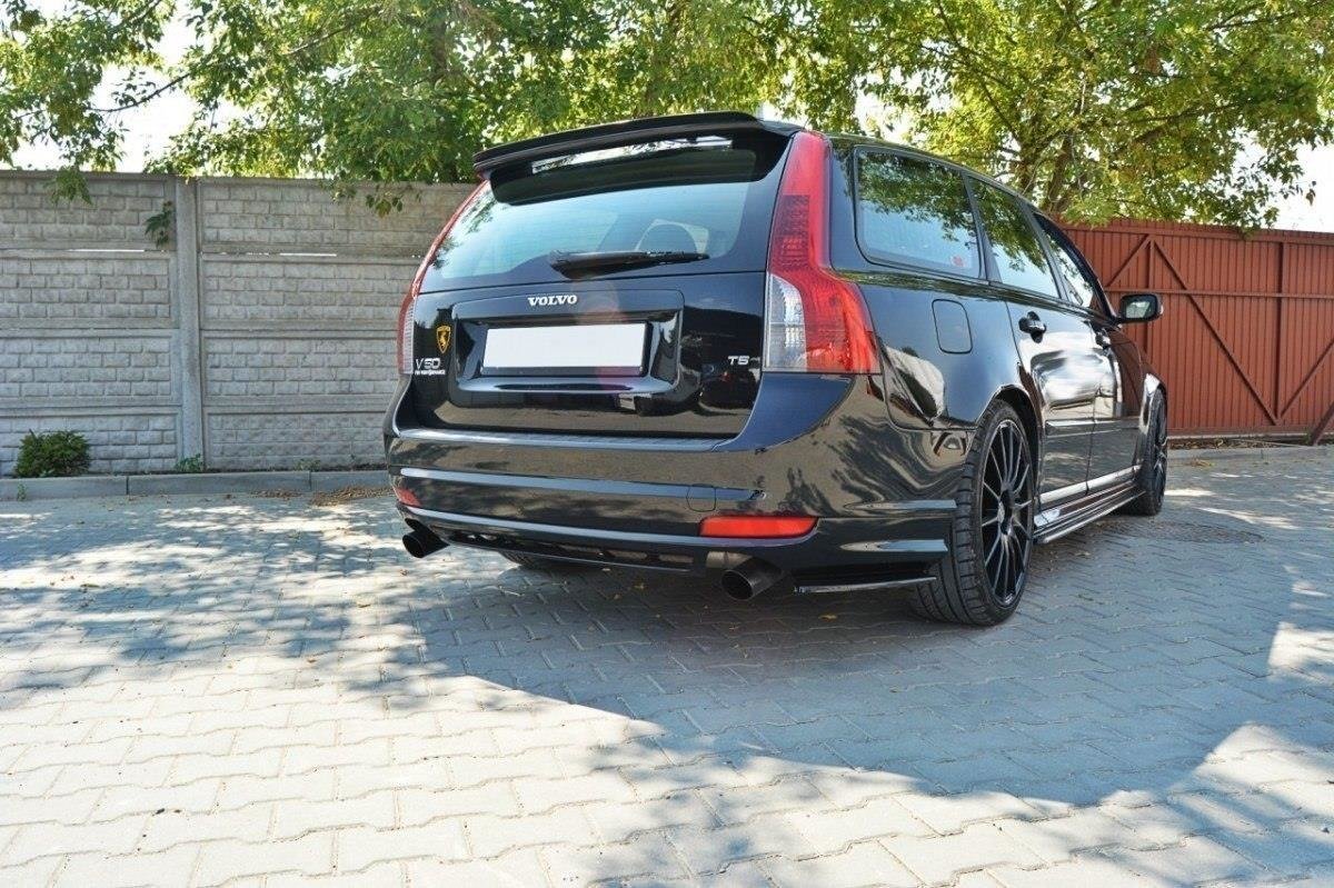 Maxton Design Heck Ansatz Flaps Diffusor passend für VOLVO V50F R-DESIGN schwarz Hochglanz