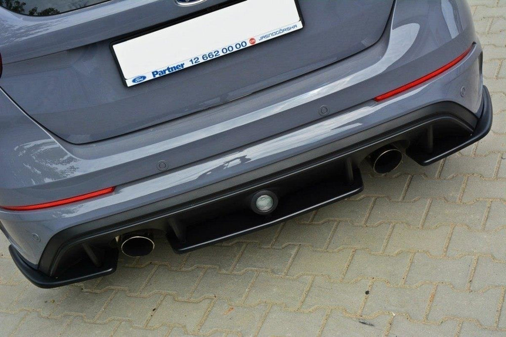 Maxton Design Heck Ansatz Flaps Diffusor passend für Ford Focus RS Mk3 schwarz Hochglanz