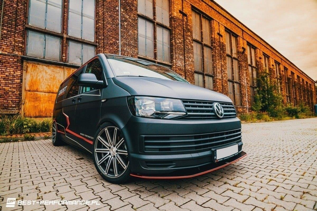 Maxton Design VOLKSWAGEN T6 Street+ Spoilerlippe Front Ansatz passend für v.1 schwarz Hochglanz