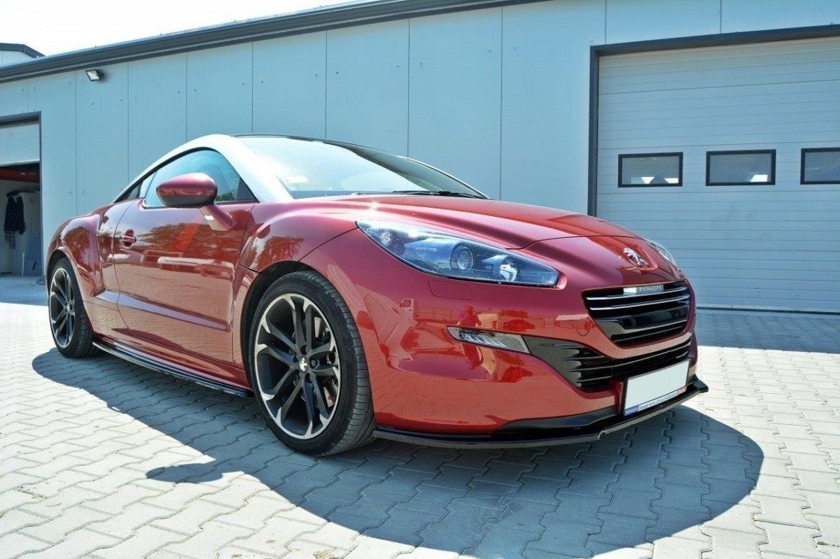 Maxton Design Street+ Spoilerlippe Front Ansatz V.1 passend für Peugeot RCZ Mk1 Facelift schwarz Hochglanz