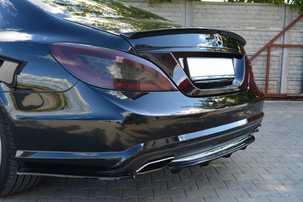 Maxton Design Street+ Mittlerer Diffusor RACE passend für Mercedes-Benz CLS AMG-Line C218 schwarz Hochglanz