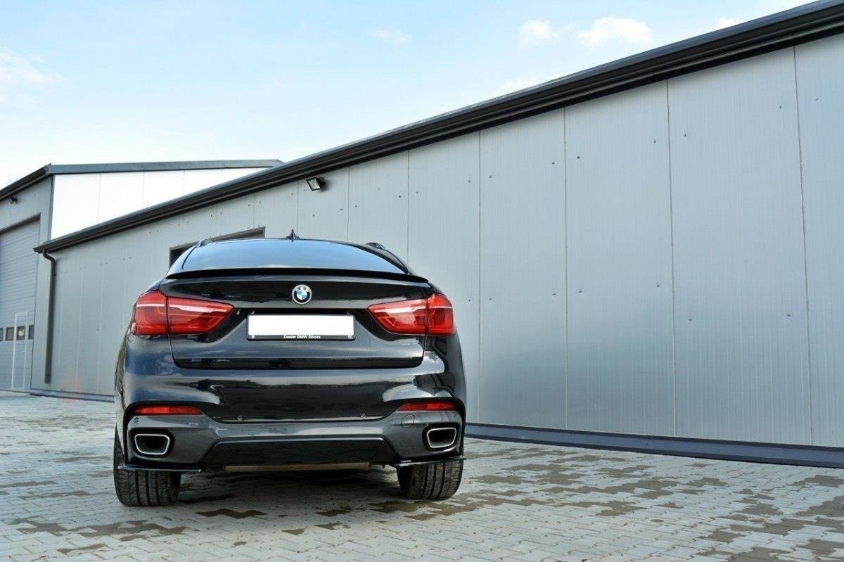Maxton Design Heck Ansatz Flaps Diffusor passend für BMW X6 F16 M Paket schwarz Hochglanz