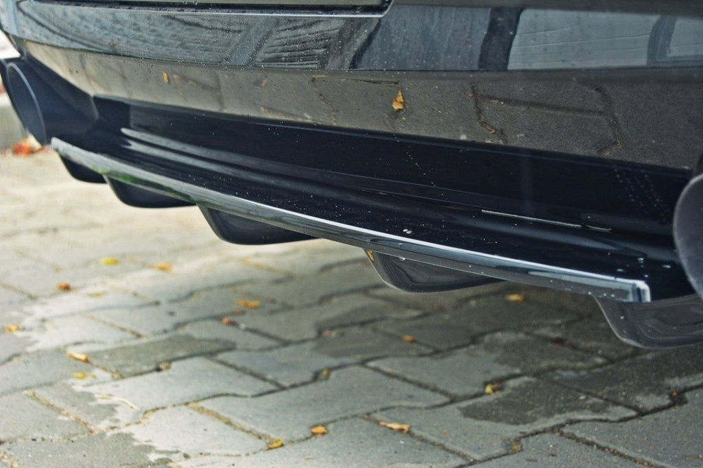 Maxton Design Heckansatz BMW 5er M-Paket Limousine/Touring F10/F11 (mit zwei Doppel Endstücken) schwarz Hochglanz für BMW 5er F10- F11