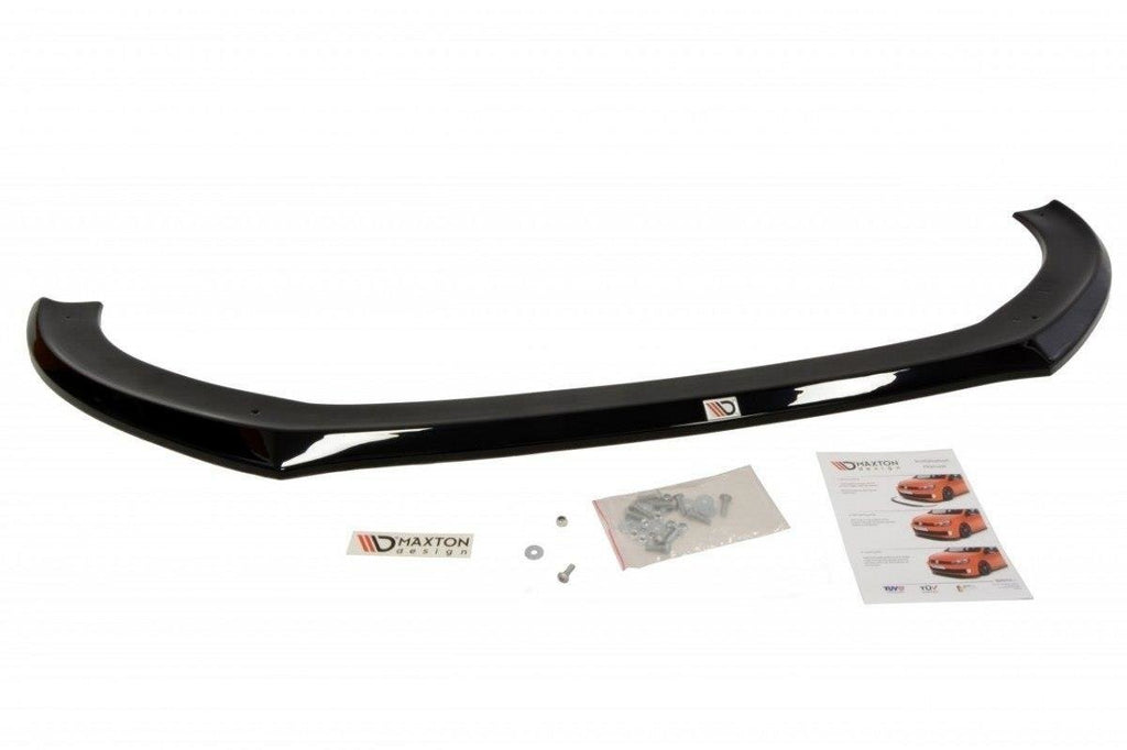 Maxton Design Street+ Spoilerlippe Front Ansatz passend für Audi S3 / A3 S-Line 8v Hatchback / Sportback schwarz Hochglanz
