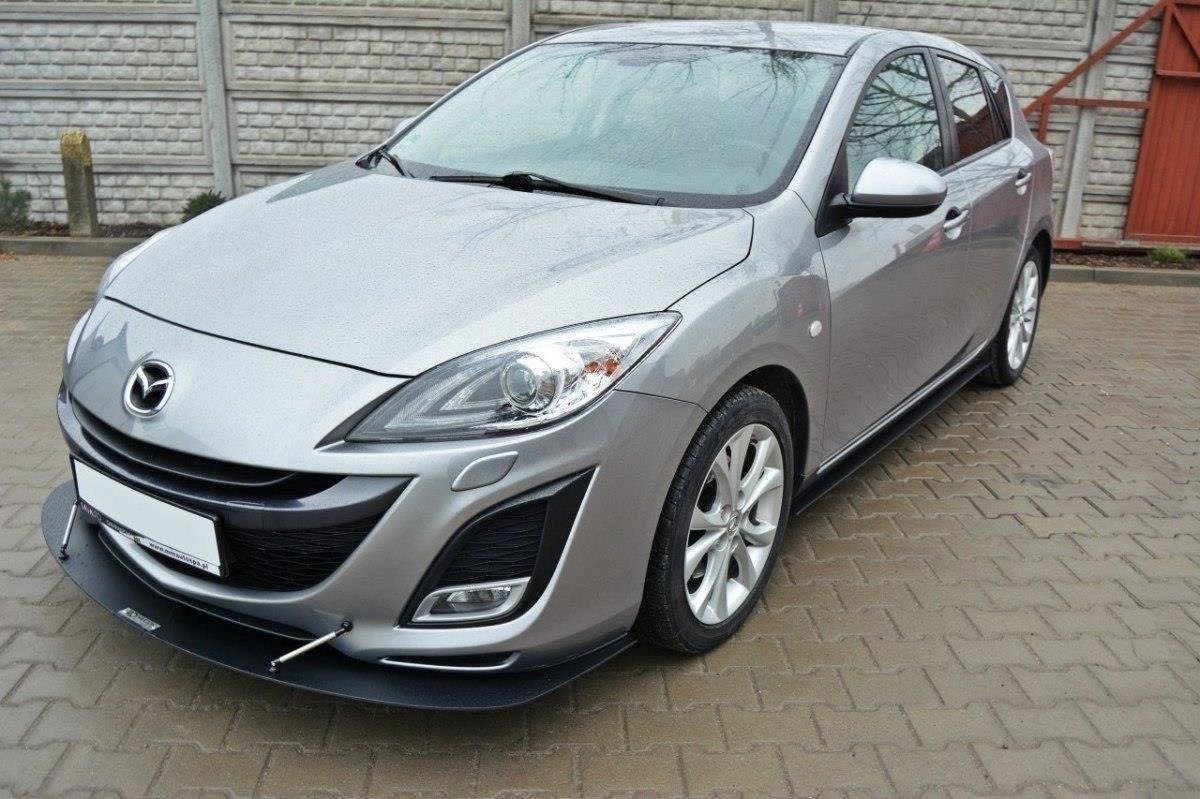 Maxton Design Racing Seitenschweller Ansatz MAZDA 3 MK2 SPORT (vor Facelift) für Mazda 3 Mk2