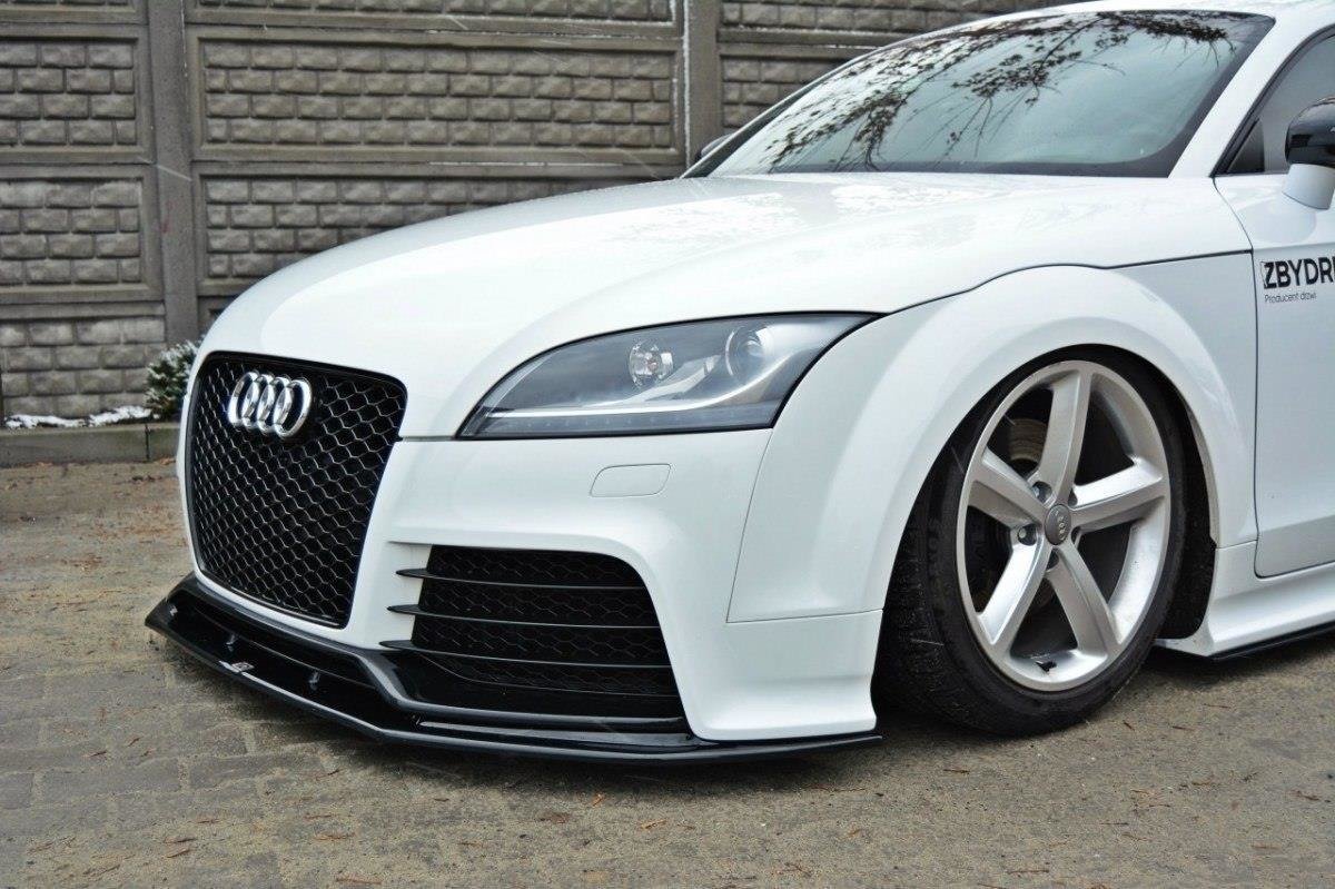 Maxton Design Street+ Spoilerlippe Front Ansatz V.1 passend für Audi TT RS 8J schwarz Hochglanz