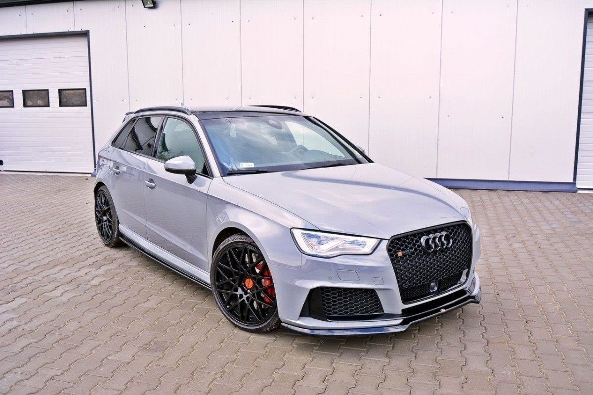 Maxton Design Street+ Spoilerlippe Front Ansatz V.1 passend für Audi RS3 8V Sportback schwarz Hochglanz