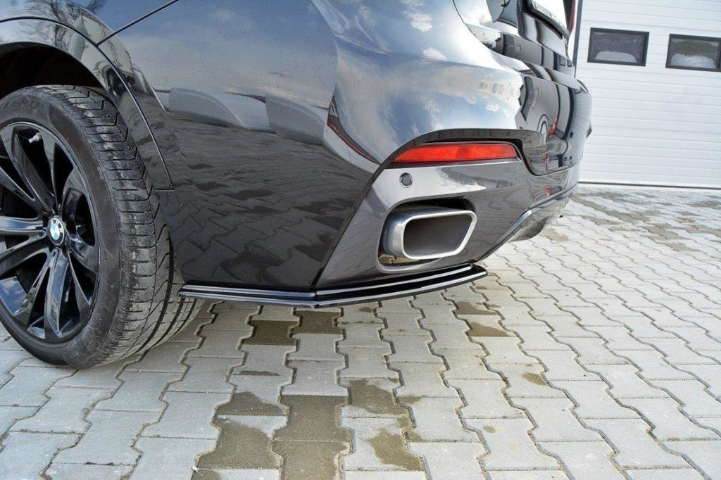 Maxton Design Heck Ansatz Flaps Diffusor passend für BMW X6 F16 M Paket schwarz Hochglanz
