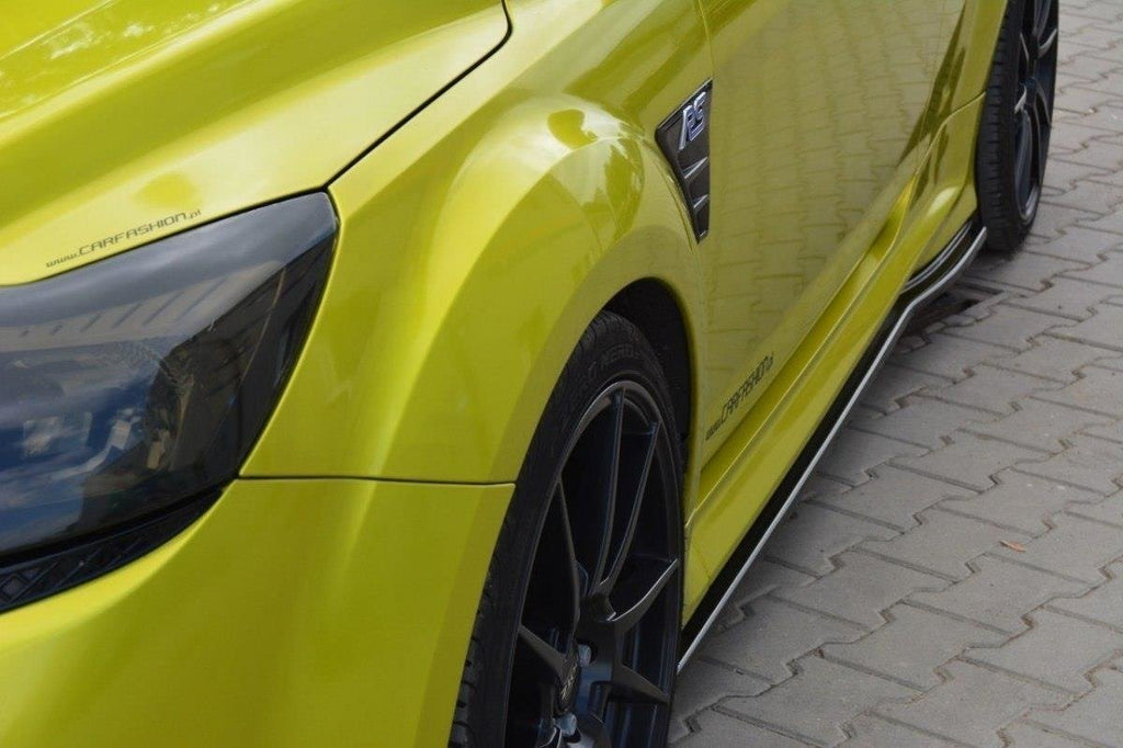 Maxton Design Seitenschweller Diffuser Ford Focus RS Mk2 schwarz Hochglanz für Ford Focus RS