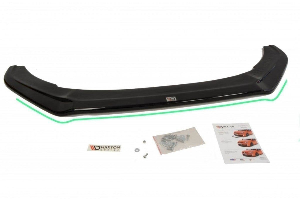 Maxton Design Street+ Spoilerlippe Front Ansatz V.2 passend für VW Polo GTI Mk5 Facelift schwarz Hochglanz