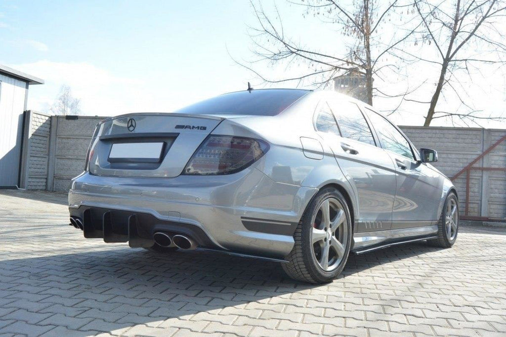 Maxton Design Diffusor Heck Ansatz passend für Heckschürze passend für v.1 Mercedes C W204 AMG-Line (FACELIFT)