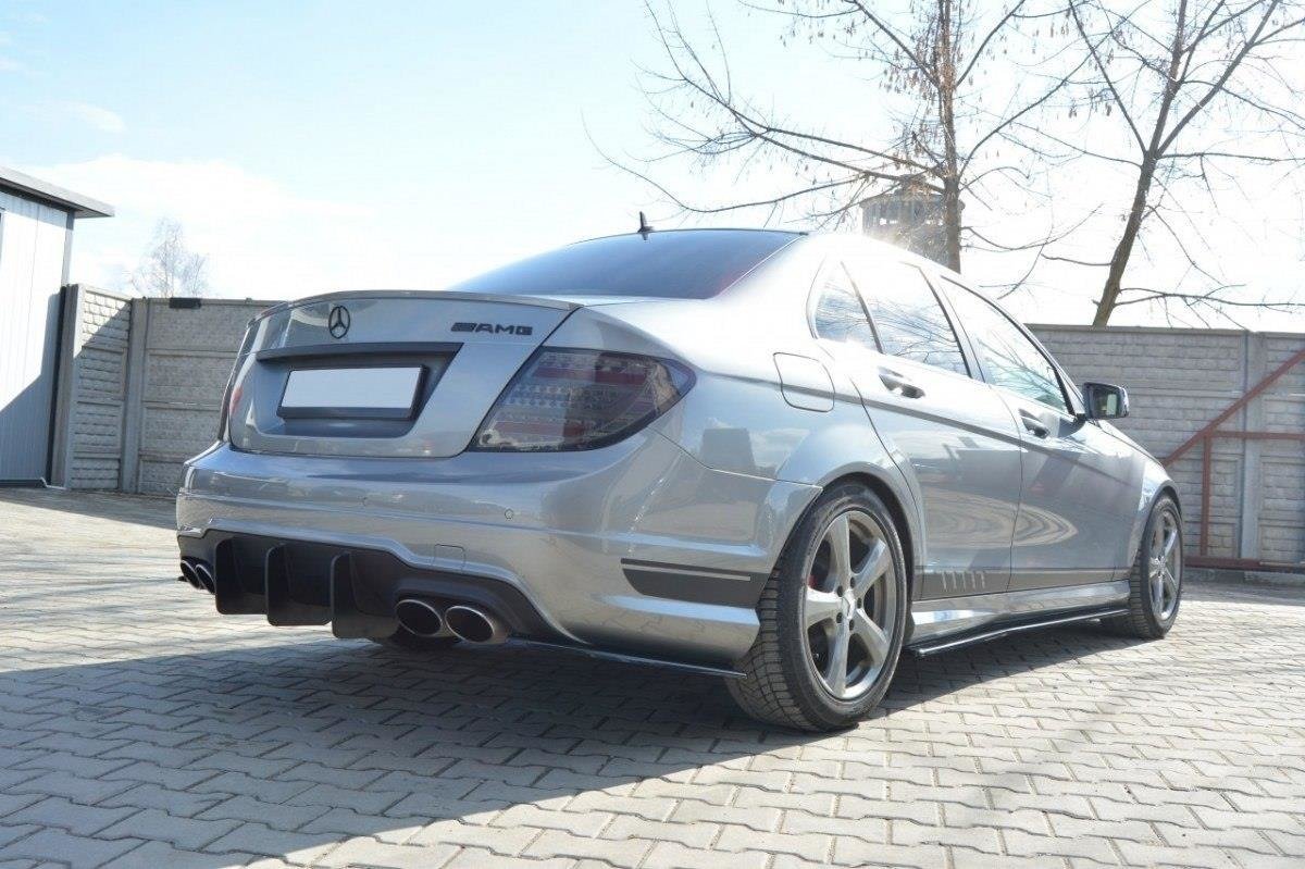 Maxton Design Diffusor Heck Ansatz passend für Heckschürze passend für v.1 Mercedes C W204 AMG-Line (FACELIFT)