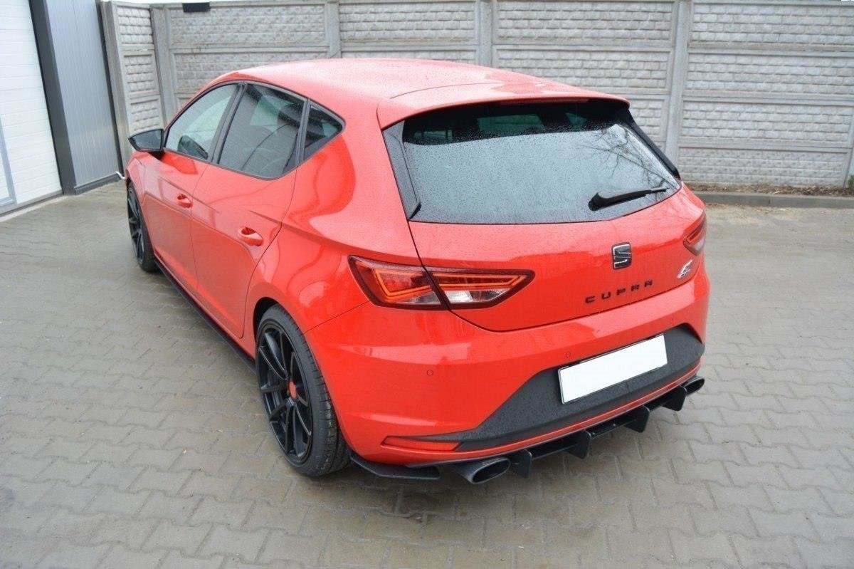 Maxton Design SEAT LEON III CUPRA Diffusor Heck Ansatz passend für Heckschürze passend für & Heck Ansatz Flaps Diffusor passend für