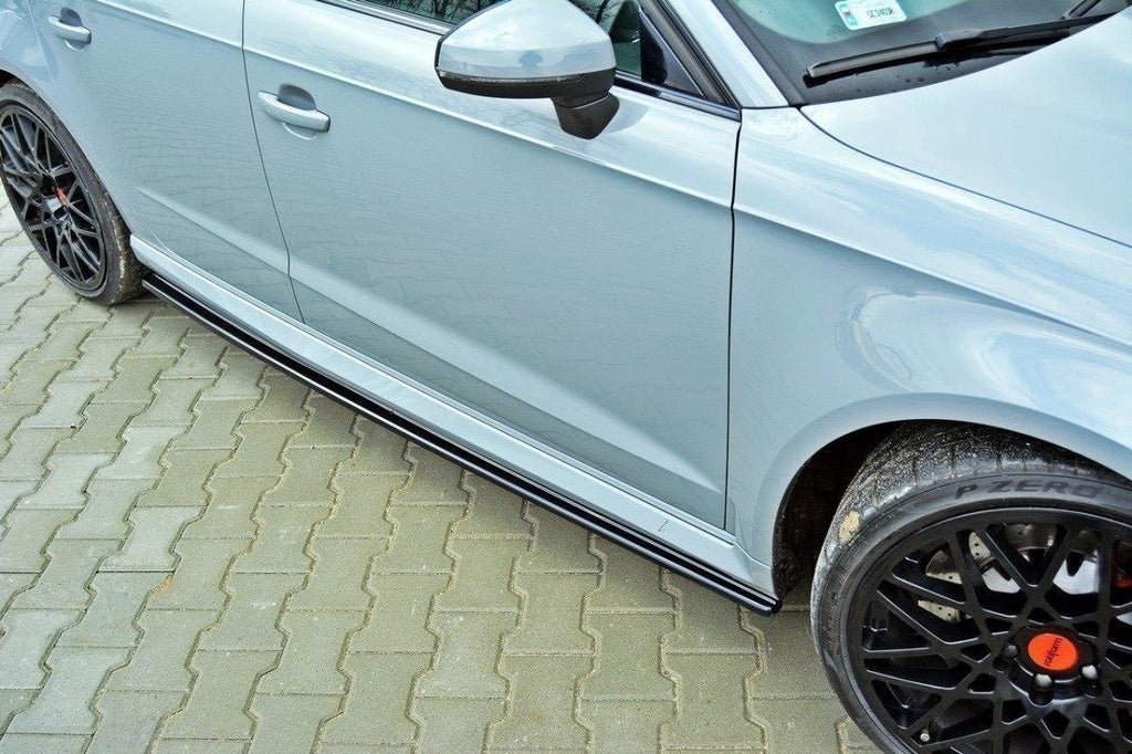 Maxton Design Street+ Seitenschweller Leisten passend für Audi RS3 8V Sportback schwarz Hochglanz