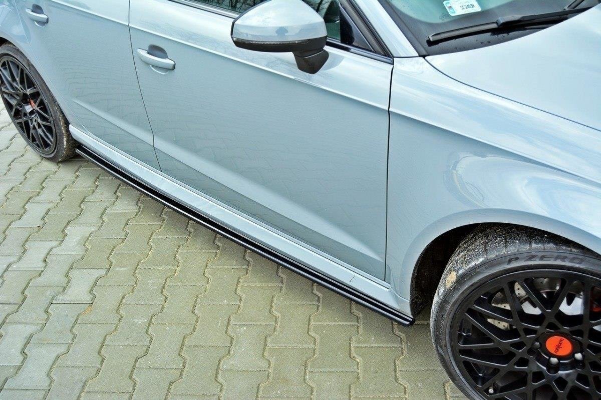 Maxton Design Street+ Seitenschweller Leisten passend für Audi RS3 8V Sportback schwarz Hochglanz