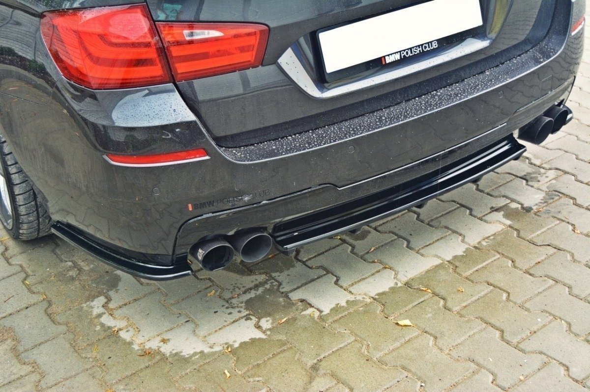 Maxton Design Heckansatz BMW 5er M-Paket Limousine/Touring F10/F11 (mit zwei Doppel Endstücken) schwarz Hochglanz für BMW 5er F10- F11