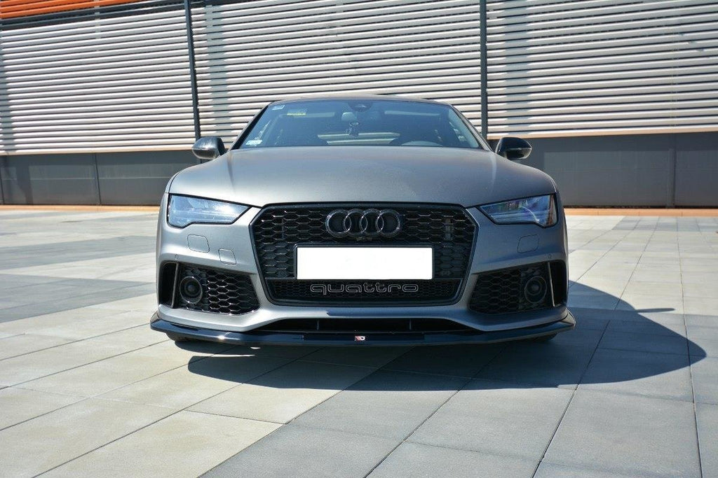 Maxton Design Street+ Spoilerlippe Front Ansatz V.2 passend für Audi RS7 C7 schwarz Hochglanz