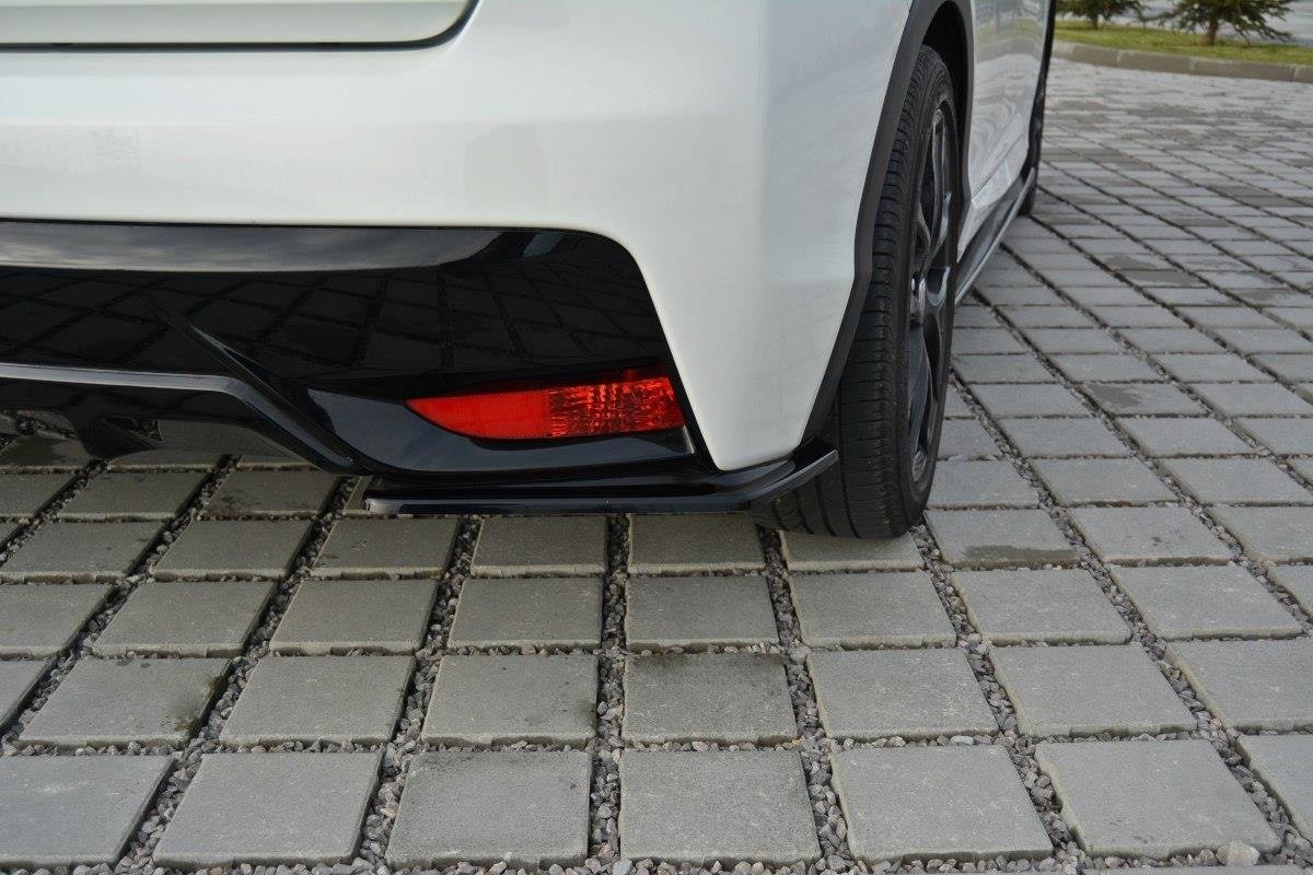 Maxton Design Heck Ansatz Flaps Diffusor passend für Honda Civic Mk9 Facelift schwarz Hochglanz