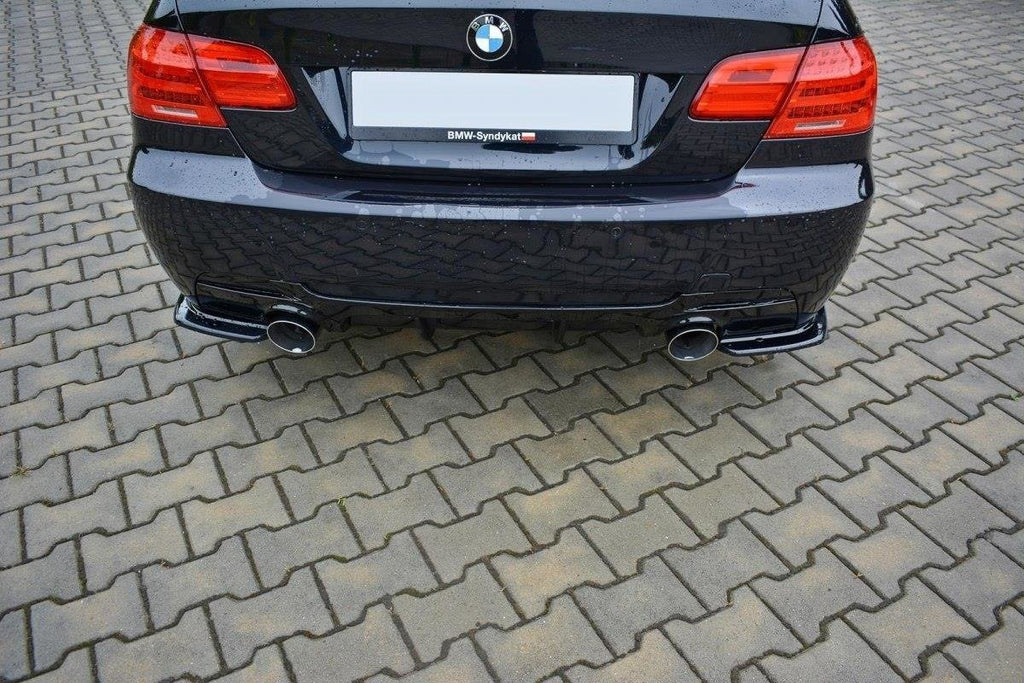 Maxton Design Heck Ansatz Flaps Diffusor passend für BMW 3er E92 M Paket FACELIFT schwarz Hochglanz