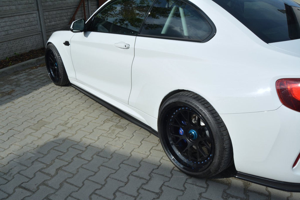 Maxton Design Street+ Seitenschweller Leisten passend für BMW M2 F87 COUPÉ schwarz Hochglanz