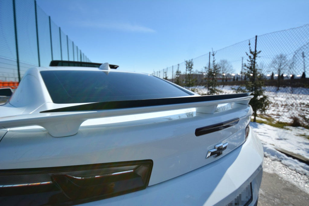 Maxton Design Spoiler CAP passend für CHEVROLET CAMARO 6TH-GEN. PHASE-I 2SS COUPE schwarz Hochglanz