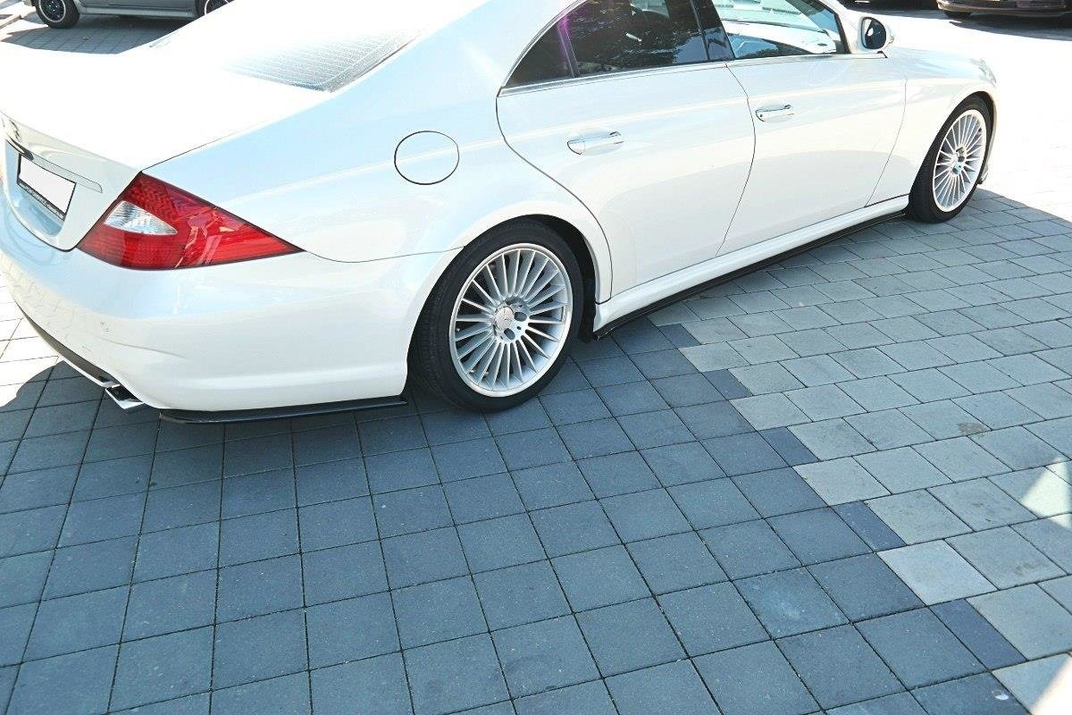 Maxton Design Heck Ansatz Flaps Diffusor passend für Mercedes CLS C219 55AMG schwarz Hochglanz